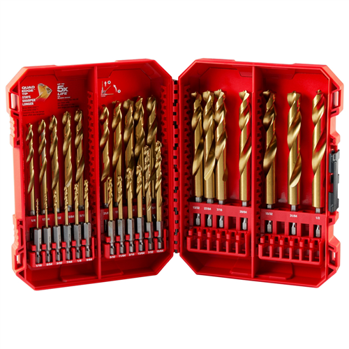 SHOCKWAVE Impact Duty&trade; RED HELIX&trade; Titanium Drill Bit Set - 29PC