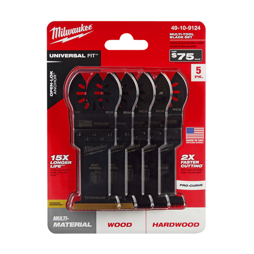 49-10-9124 Milwaukee Tool Milwaukee Open-Lok 5Pc Oscillating Blade Set