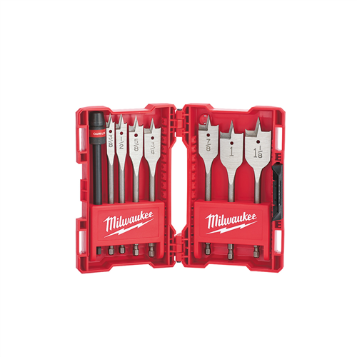 49-22-0175 Milwaukee Tool Flat Boring Bit 6" Universal Set - 8Pc