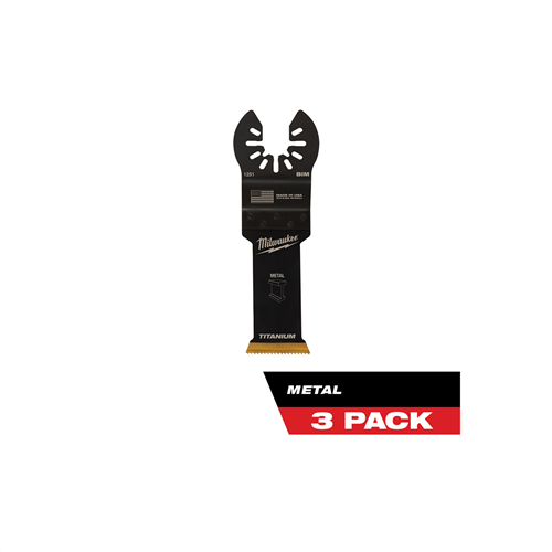 49-25-1253 Milwaukee Tool Milwaukee Open-Lok 1-1/8" Titanium Enhanced Bi-Metal Metal Blades 3Pk