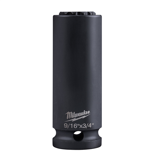 49-66-5121 Milwaukee Tool 9/16" & 3/4" Shockwave Lineman'S 2-In-1 12 Point Socket