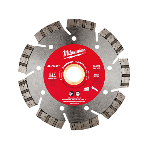 49-93-7105 Milwaukee Tool 4 1/2" Diamond Universal Segmented-Turbo