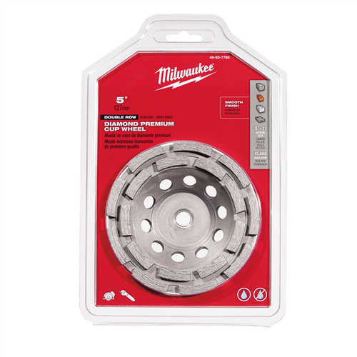 49-93-7760 Milwaukee Tool 5" Diamond Cup Wheel Double Row