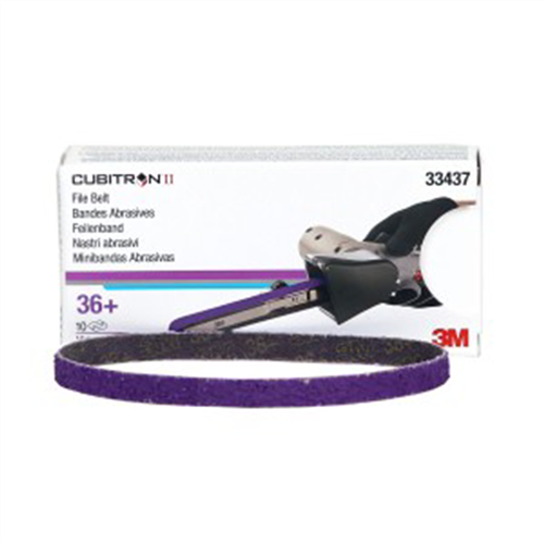 33437 3M 3M Cubitron Ii File Belt, 33437, 36+, 10 Mm X 330 Mm (3/8 In X 13 In), 10 Belts