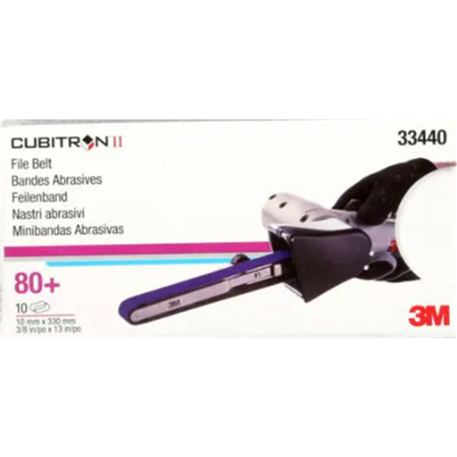 33440 3M Cubitron Ii File Belt 80+ 10Mmx330Mm (3/8"X13") 10 Belts/Cart 5 Cart/Case