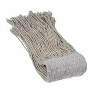 2714178 5" White Head Band, Large Cotton Cut End Mop Head