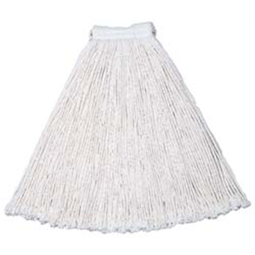 5714894 1" White Head Band, Small Cotton Cut End Mop Head