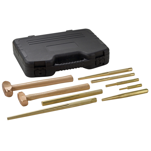 4629 Otc 9-Piece Brass Hammer And Punch Set
