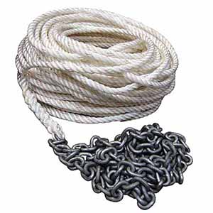 Powerwinch P10294 200' of 1/2" Nylon Rope & 15' of 1/4" HT Chain
