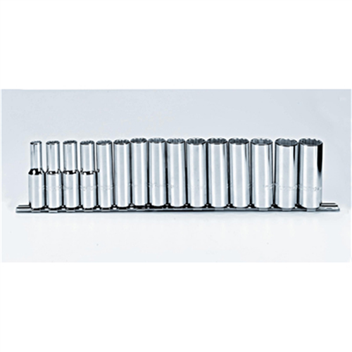 J54207 Stanley Proto Industrial Set Skt 1/2Dr 12Pt Met Deep 15Pc