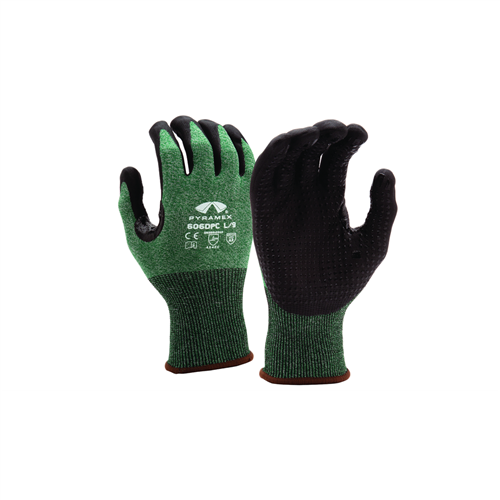 Pyramex Safety-SandyNitrile 13g HPPE HiVis Org A6 Cut-XL  , Sold 12/PKG