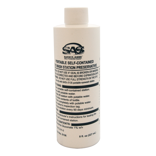5136-01 Sas Safety 4 Oz. Preservative Bottle For Eyewash Station (Ea)