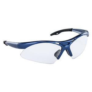 540-0310 Sas Safety Diamondback Safe Glasses W/ Blue Frame And Clear Lens In Clamshell