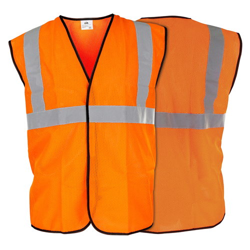 692-1211 Sas Safety Class-2 Hi-Viz Orange Safety Vest, Xxl