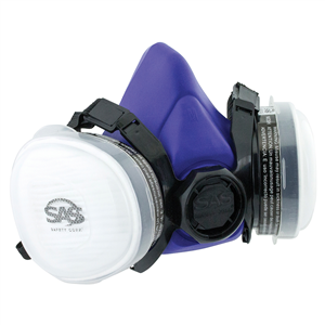 8661-92 Sas Safety Bandit Maintenance Free Dual Cartridge Respirator, Medium
