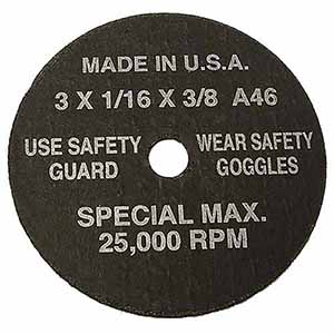 94860 Sg Tool Aid 5Pk Cutoff Wheel 3" X 1/16 X 3/8 5Pk