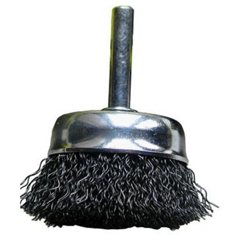 14097 Shark Industries Wire Wheel &Hyphen; Mounted Cup Brush 2 1/2? X 1/4? Shank. Fine .014 Wire.