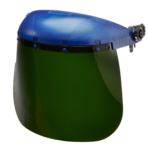 S39250 Sellstrom Sellstrom- Face Shield - 390 Series - 8" X 12" X 0.040" Window - Shade 5 Ir - Universal Hard Hat Slot Adaptor Headgear - Single Crown