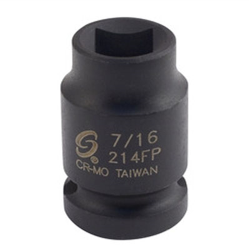 214FP Sunex 1/2" Drive 7/16" Female Pipe Plug Socket, Black