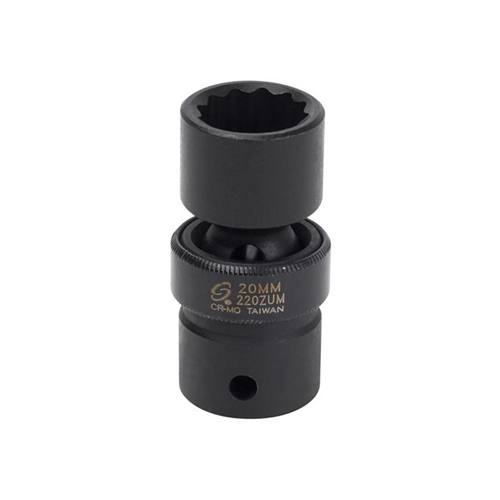 220ZUM Sunex Soc 20Mm 1/2D Imp Univ 12Pt Dp Blk