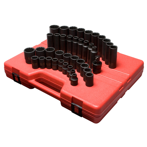 2699 Sunex 39Pc 1/2"Dr Metric Master Impact Socket Set