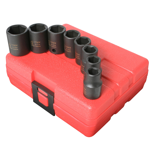 3651 Sunex Socket Set Impact 3/8In. Drive 8 Pc Metric 6 Point