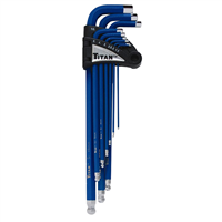 12714 Titan 9 Pc. Xtra Long Arm Ball End Hex Key Set (Metric)