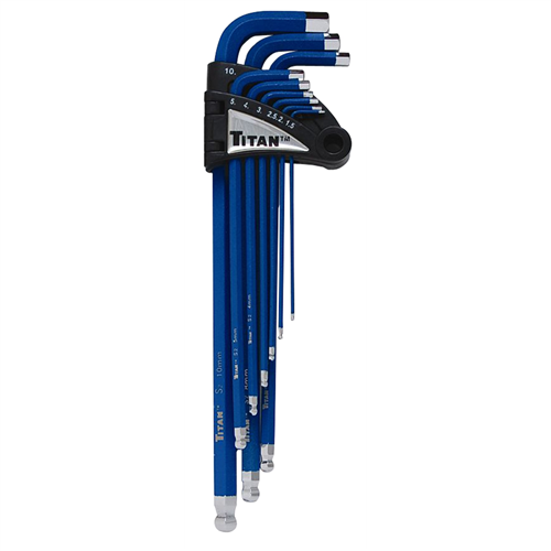 12714 Titan 9 Pc. Xtra Long Arm Ball End Hex Key Set (Metric)
