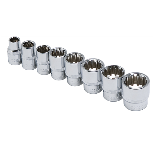 15202 Titan 8-Pc 3/8" Dr Metric Spline Soc