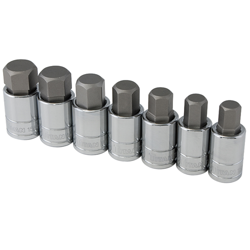16157 Titan 7-Pc 1/2" Dr Metric Large Hex