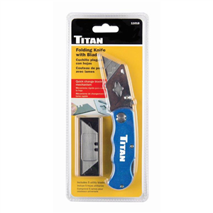 55626 Titan Folding Utility Knife - Blue