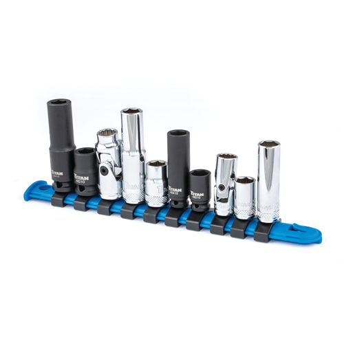 68660 Titan 10 Pc. 1/4 In. And 3/8 In. Dr. 10 Mm Socket Set