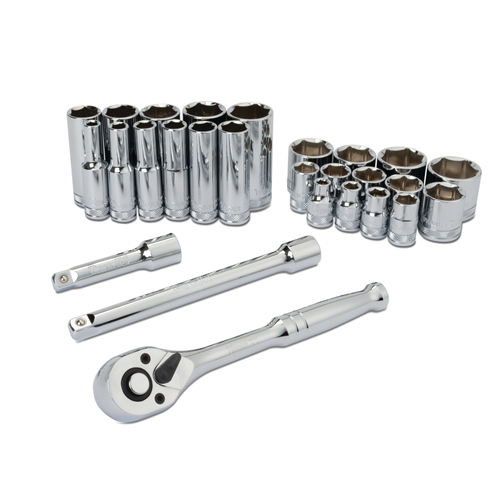68911 Titan 27 Pc. 3/8 In. Drive Mechanics Sae Socket Set