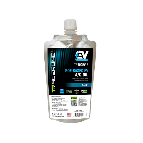 TP100EV-5 Tracer 5 Oz (148 Ml) Foil Pouch With Poe-Based A/C Oil For Electric Vehicles (Compatible With R-1234Yf And R-134A Systems)