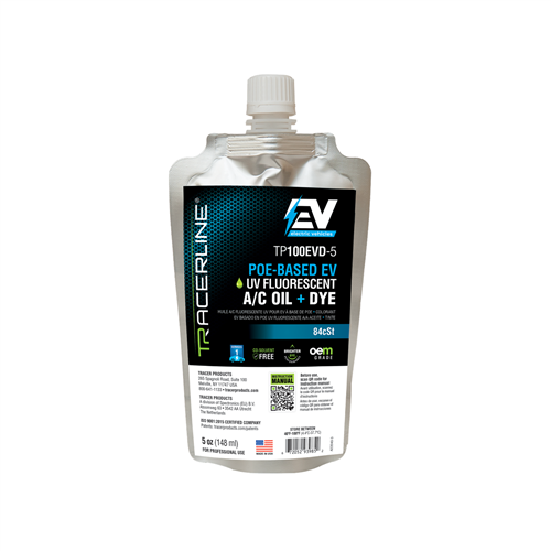 TP100EVD-5 Tracer 5 Oz (148 Ml) Foil Pouch Poe-Based A/C Oil With Fluorescent Dye For Electric Vehicles (Compatible With R-1234Yf And R-134A Systems)