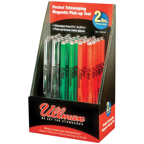 15XDISP Ullman Devices Corp. Multicolor Pocket Magnetic Pick Up Tool Display