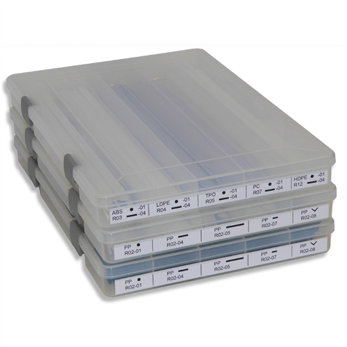 5003-03 Polyvance Welding Rod Case, Set Of 3, Labeled, Complete With 21 Types Of Welding Rod.