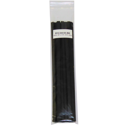 R12-04-03-BK Polyvance High Density Polyethylene (Hdpe), 3/8" X 1/16", 30 Ft., Black