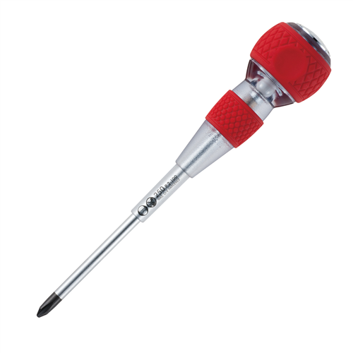 250P2100 Vessel No.250 Ball Grip Tang-Thru Screwdriver W/Ceramic Ball Ph2X100