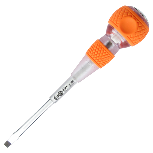 250S6100 Vessel No.250 Ball Grip Tang-Thru Screwdriver W/Ceramic Ball 6X100