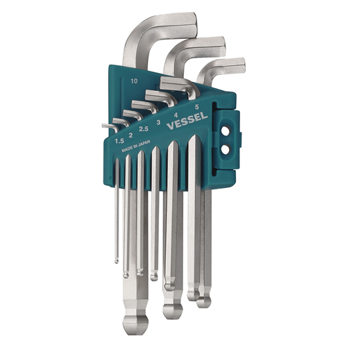 8209BPSU Vessel Tools Ball Point Hex L-Key Wrench Stubby (Short Type) 9Pc. Set No.8209Bp-Su