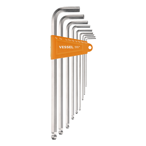 8309BPLINU Vessel Tools Ball Point Hex L-Key Wrench (Long Type) (Inch) 9Pc. Set No.8309Bp-Linu