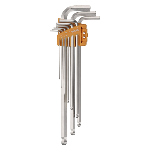 8309BPLU Vessel Tools Ball Point Hex L-Key Wrench (Long Type) 9Pc. Set No.8309Bp-Lu