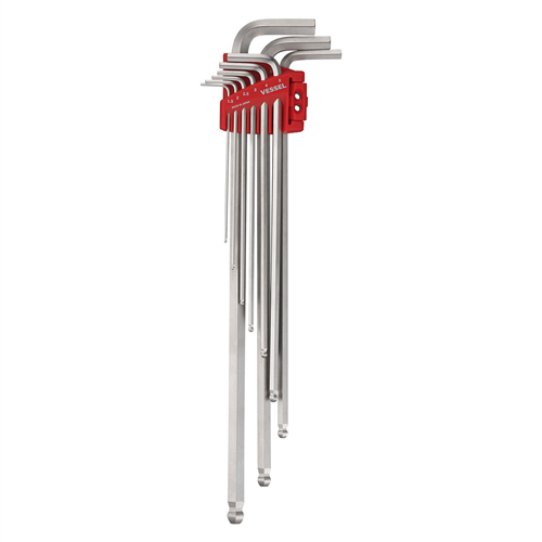 8309BPXLU Vessel Tools Ball Point Hex L-Key Wrench (Extra Long Type) 9Pc. Set No.8309Bp-Xlu