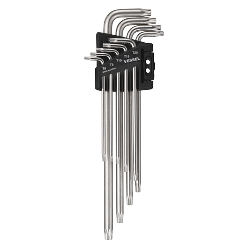 8509TXHU Vessel Tools Tamper-Proof Torx L-Key Wrench 9Pc. Set No.8509Txhu