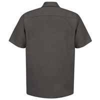 SP24CH-SS-L Workwear Outfitters Mens Short Sleeve Charcoal Poplin Work Shirt
