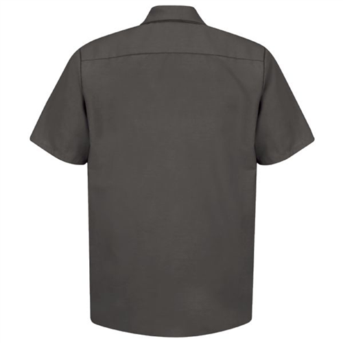 SP24CH-SS-L Workwear Outfitters Mens Short Sleeve Charcoal Poplin Work Shirt