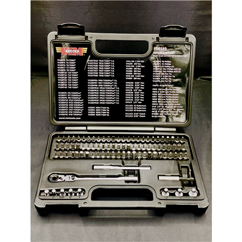 FRBS89 Vim Products 89 Pc. Flex Ratchet Bit & Socket Set - 1/4'' Hex Dr.
