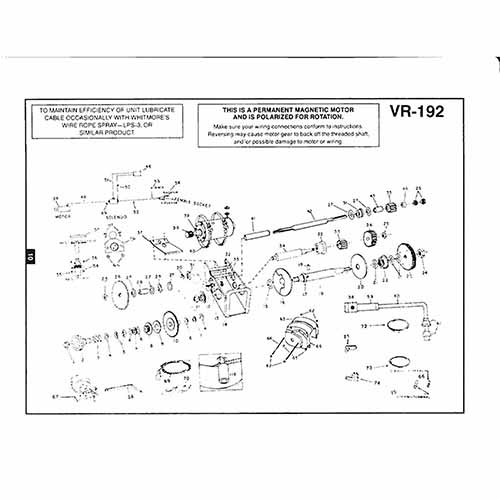 VS 192 Powerwinch Traler Winch Parts List