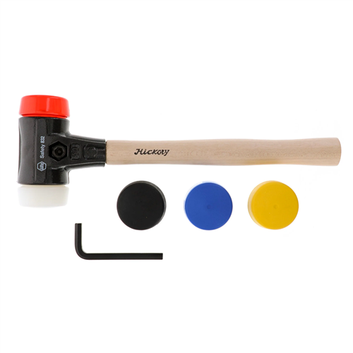 83256 Wiha Tools Malleable Cast Iron Split Head Mallet Set, 7 Piece. Set Includes Heavy Duty Mallet Housing, Hickory Handle Five 50Mm Faces.